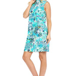 Blue Palm Skyline Dress