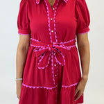 Crimson Scallop Dress