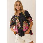 Midnight Bloom Curve Top