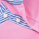 Button Striped Collar Puff Sleeve Sweatshirt | S-XL