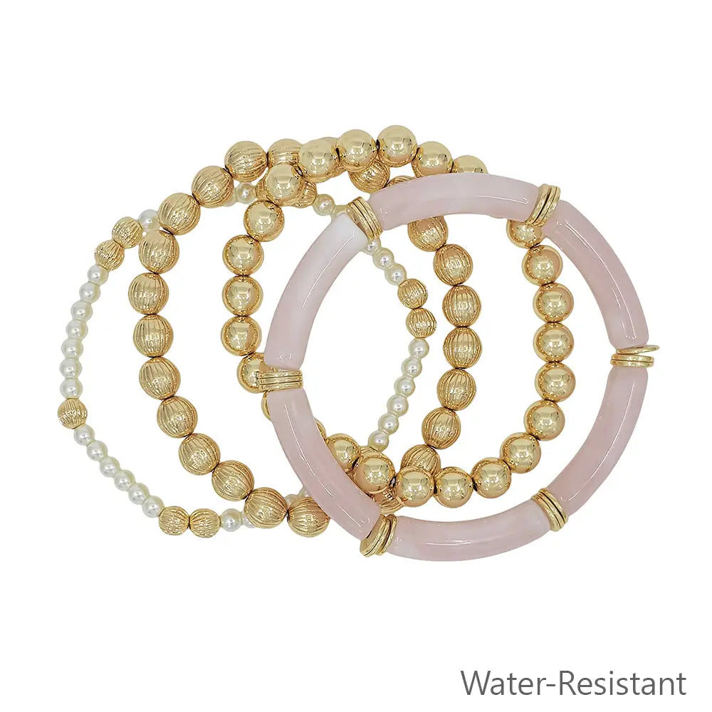 Golden Stacked Bracelet Set