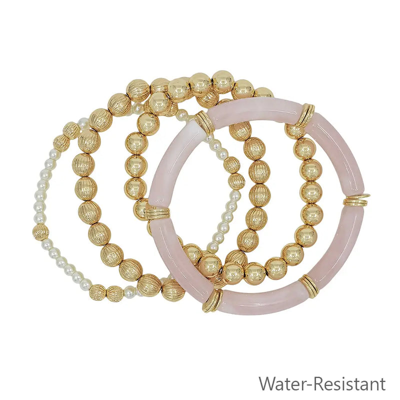 Golden Stacked Bracelet Set