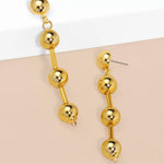 Gold Bead Drop Earrings