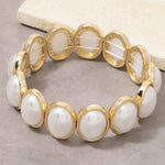 Pearl Ovals Stretch Bracelet