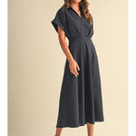 Wrapped In Navy Dress
