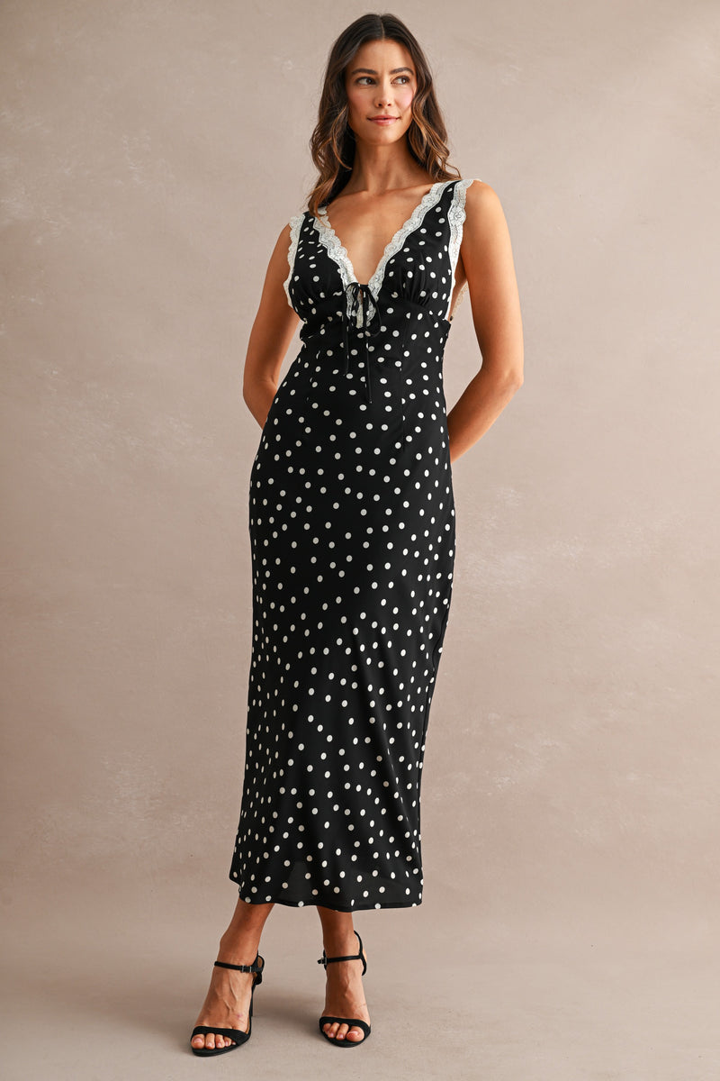 Midnight Dot Midi Dress