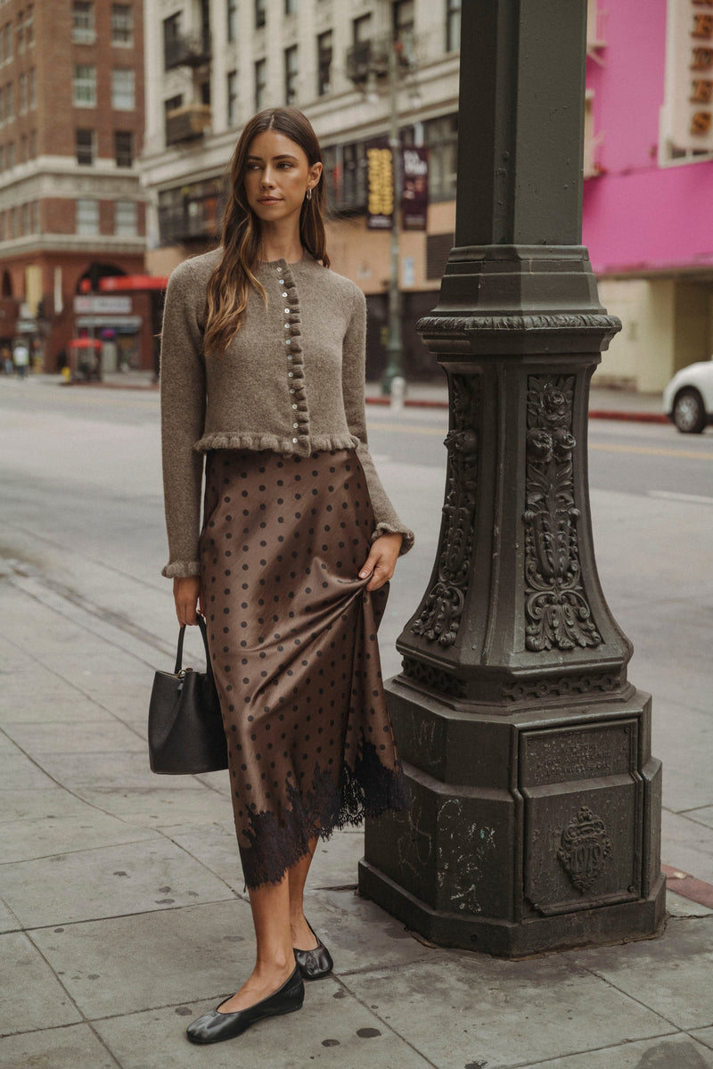 Dots & Lace Midi Skirt