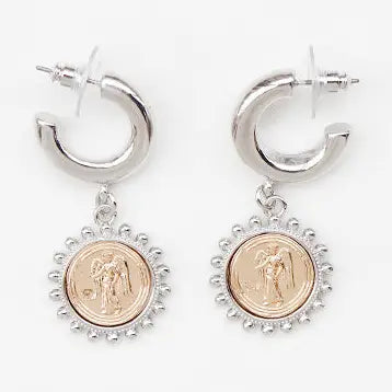 Mixed Metal Moment Earrings- Silver