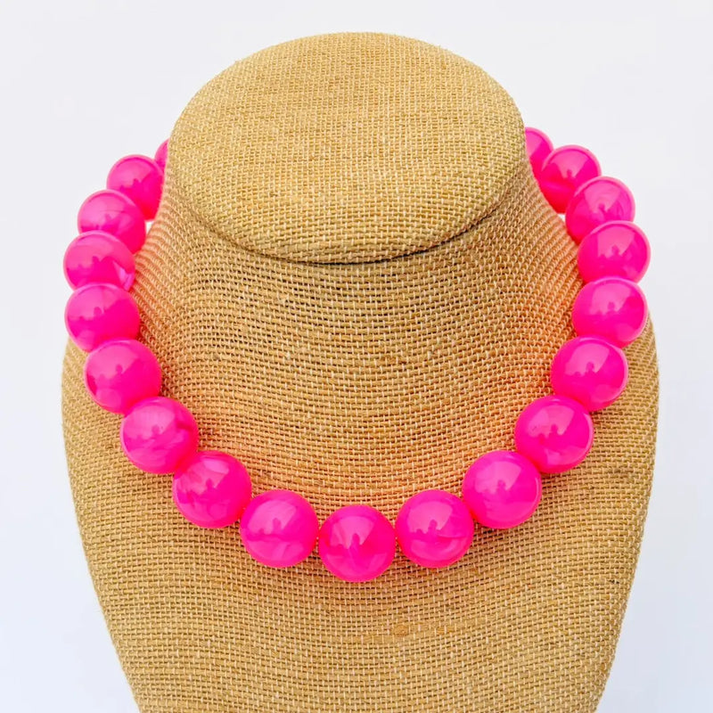 Hot Pink Bauble Necklace