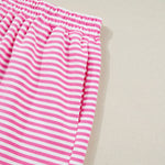 66Stripe Oversize Mock Neck Sweatshirt and Shorts Set (S-XL)