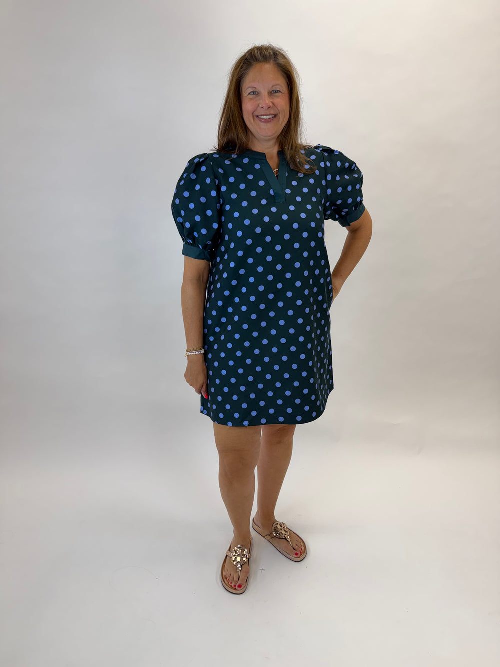Dot and Delight Dress (Hunter Green)