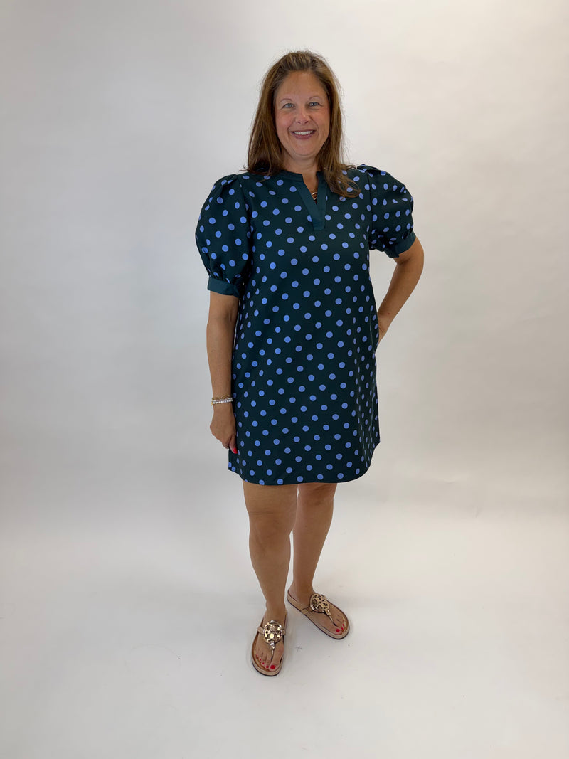 Dot and Delight Dress (Hunter Green)