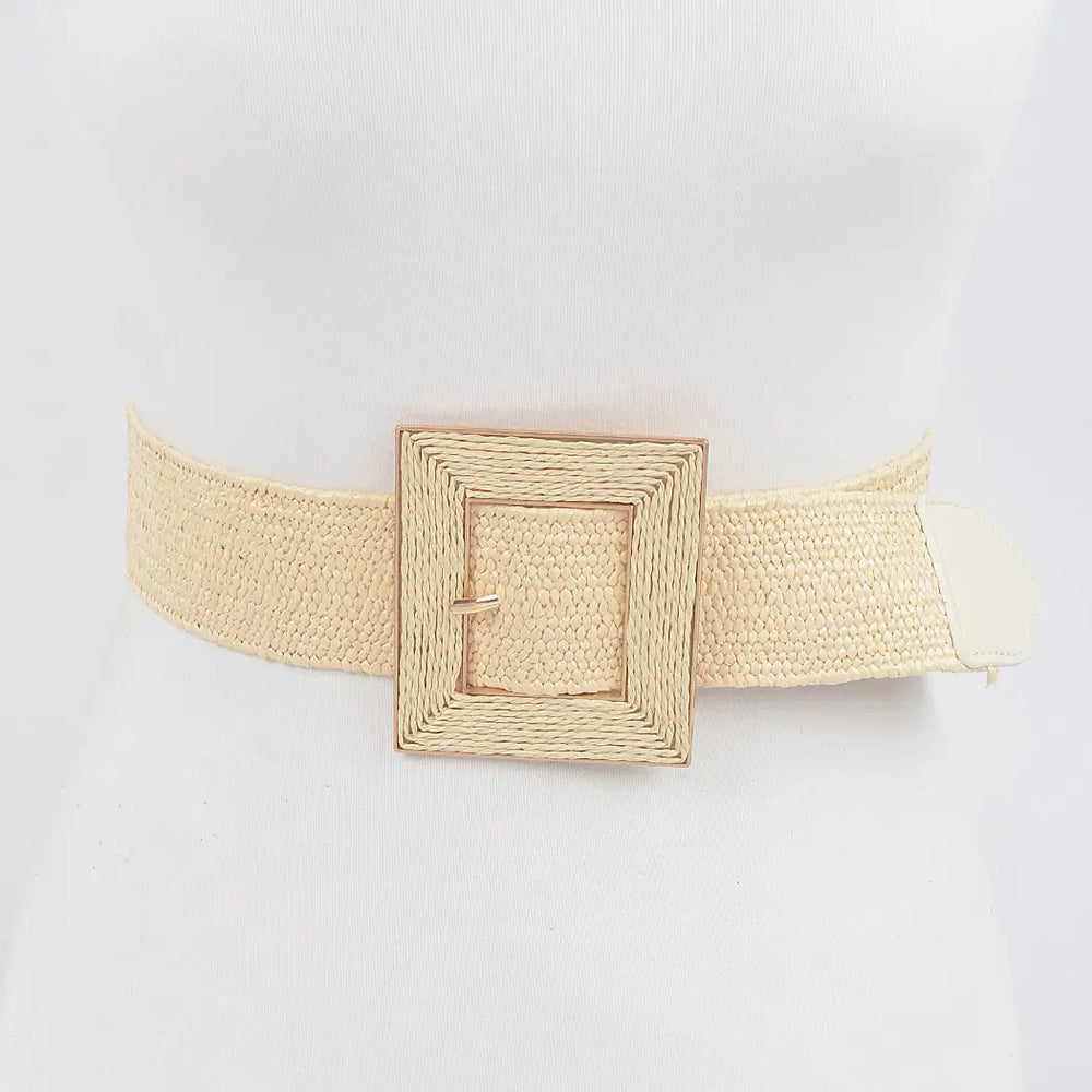 Square Buckle Stretch Belt