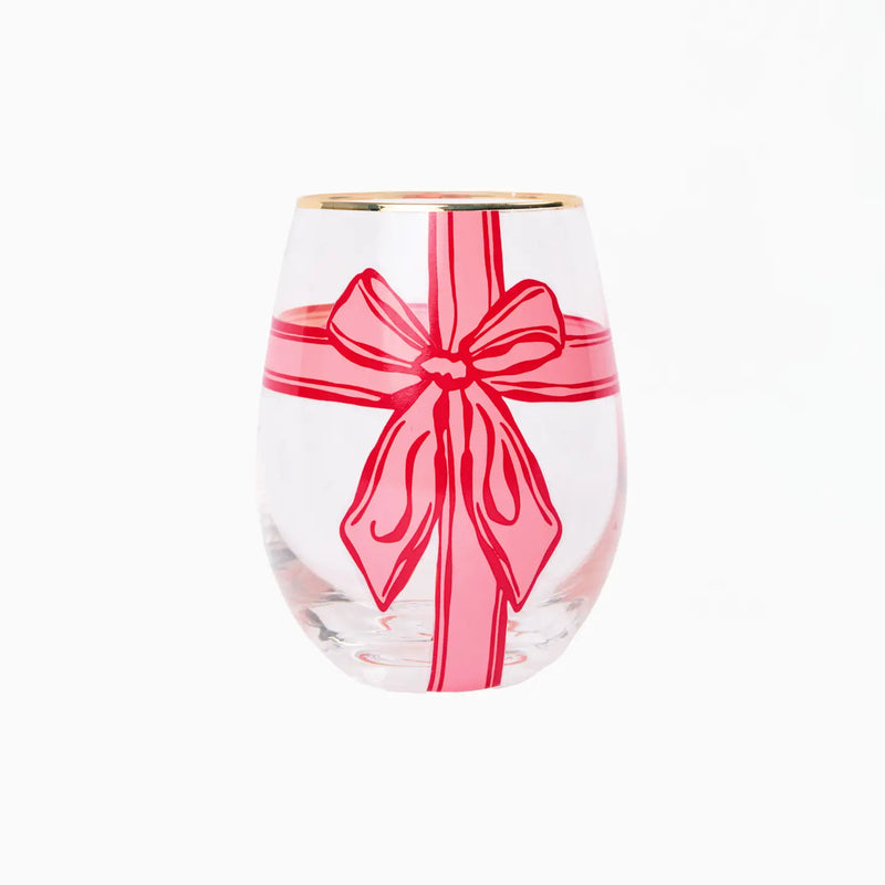 bow wine glass- stemless