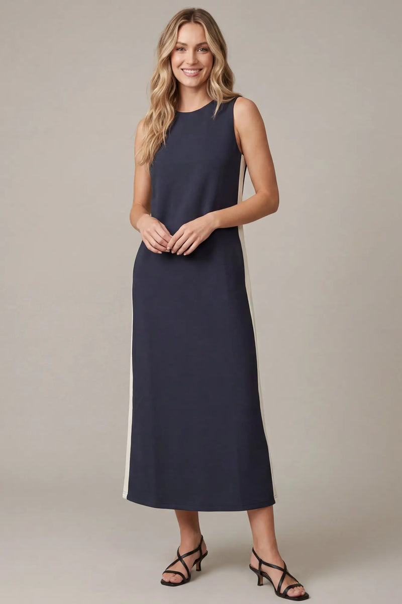 Classic Contrast Maxi Dress