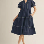 Navy Belle Midi Dress