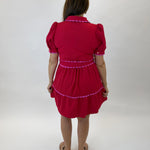 Crimson Scallop Dress