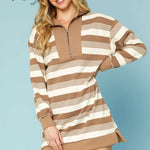 Navy Days Quarter Zip Dress