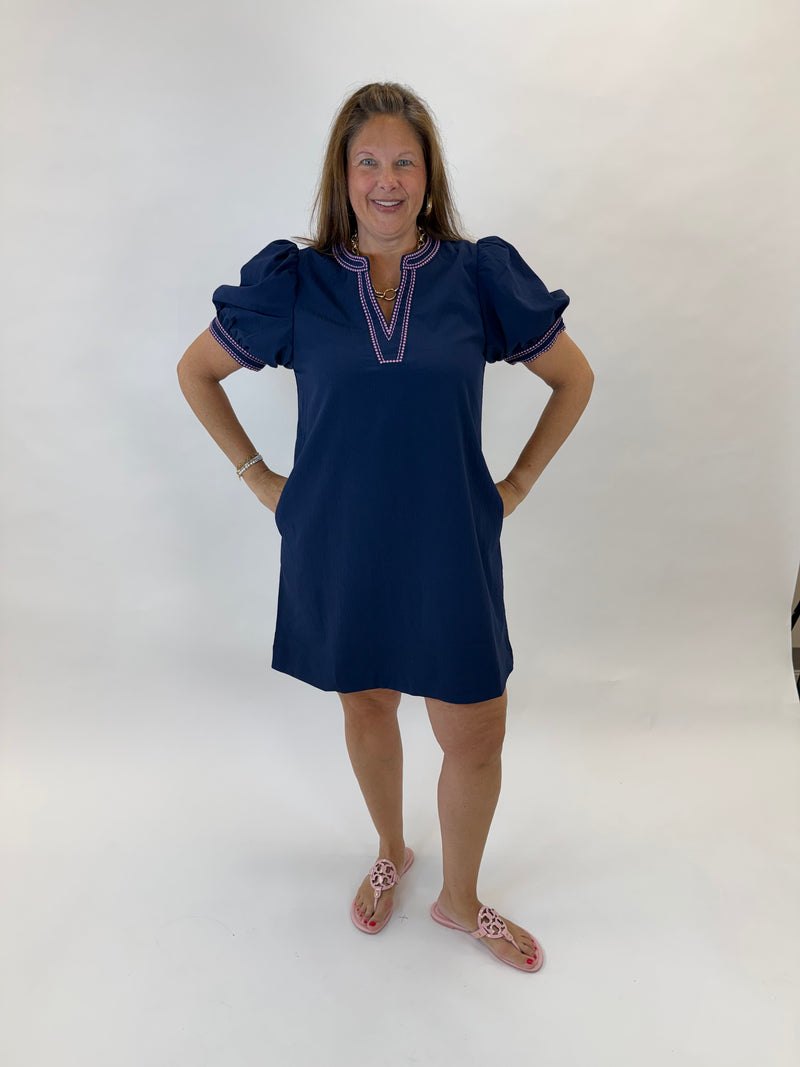 Navy and Noted Dress