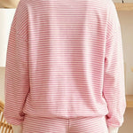 66Stripe Oversize Mock Neck Sweatshirt and Shorts Set (S-XL)