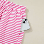 66Stripe Oversize Mock Neck Sweatshirt and Shorts Set (S-XL)