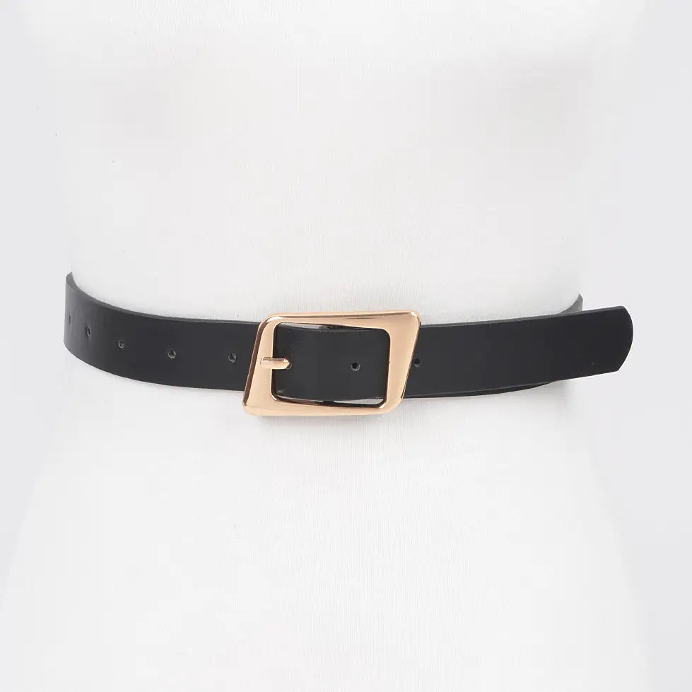 Faux Leather Buckle Belt