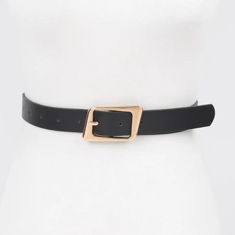 Faux Leather Buckle Belt