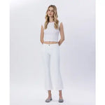 White Flare Cropped Denim