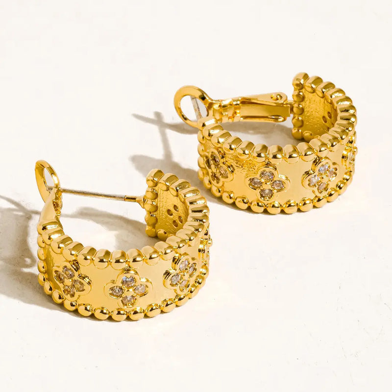 Gold Vintage Floral Hoop