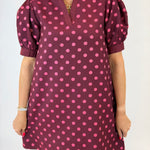 Dot and Delight Dress (Burgundy)