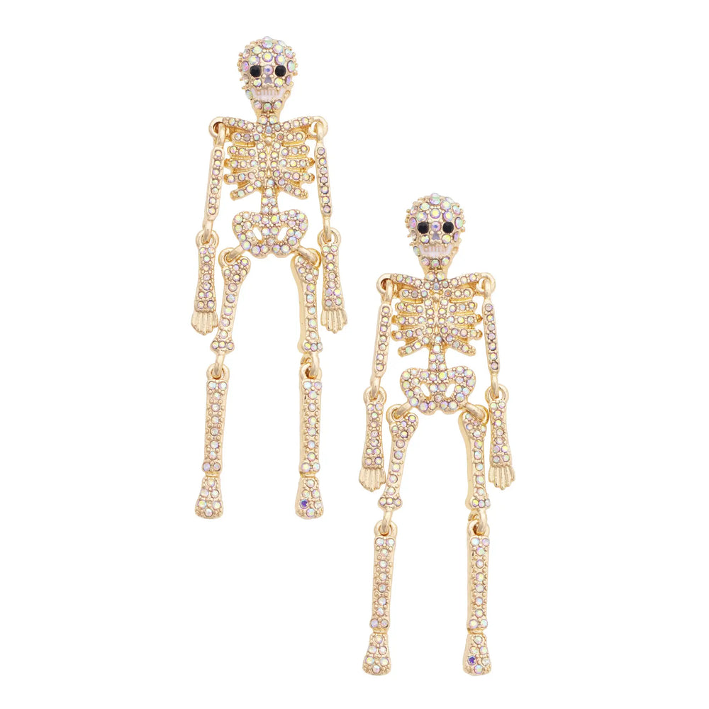 Spooky Sparkle Skeleton Earrings