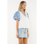 Blue Belle Embroidered Top
