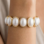 Pearl Ovals Stretch Bracelet