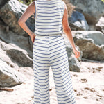 Casual Style Striped Short Sleeve Two-Piece Set | S-XL