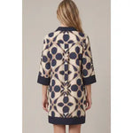Navy Polished Print Dress