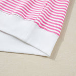 66Stripe Oversize Mock Neck Sweatshirt and Shorts Set (S-XL)