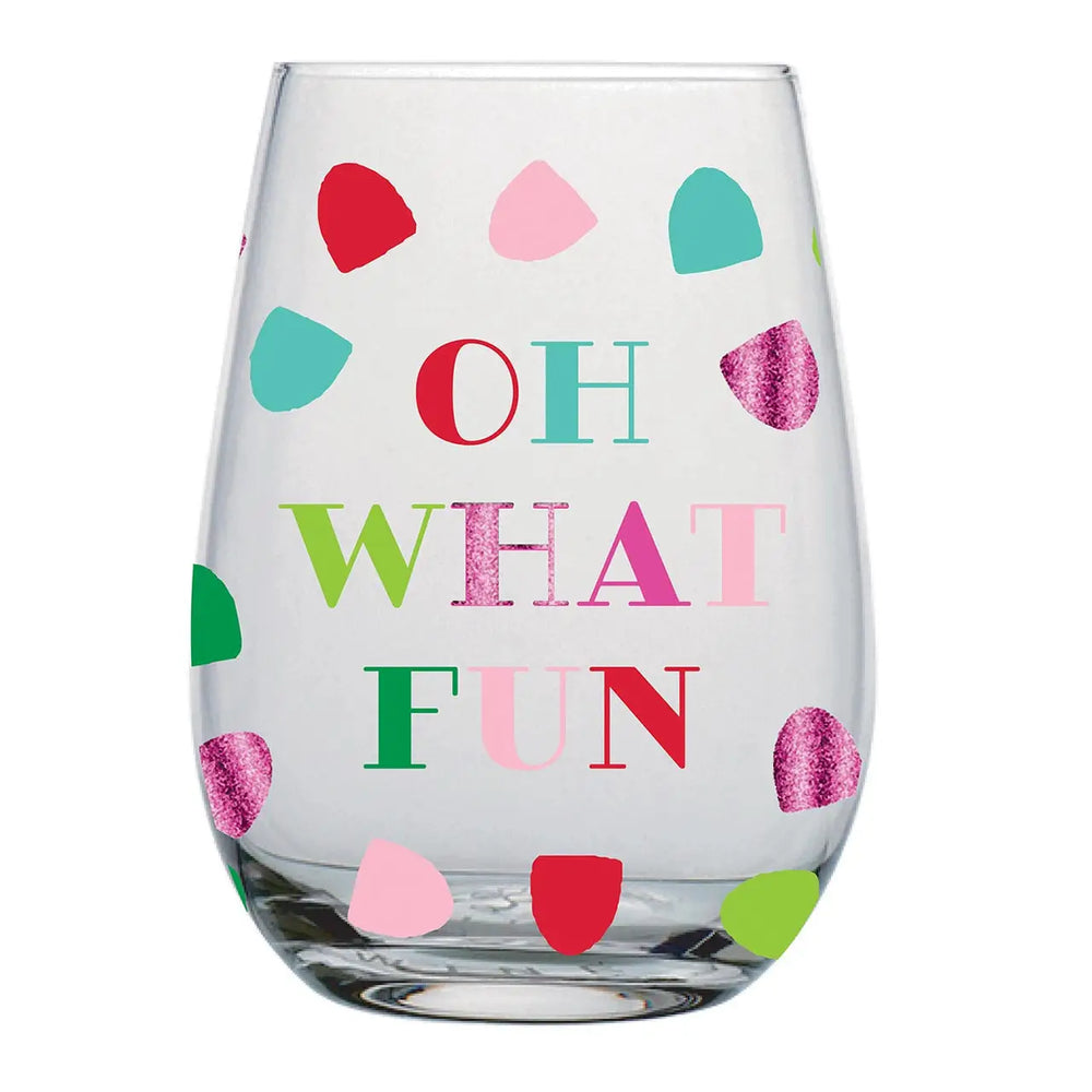 Oh What Fun Stemless Wine Glass