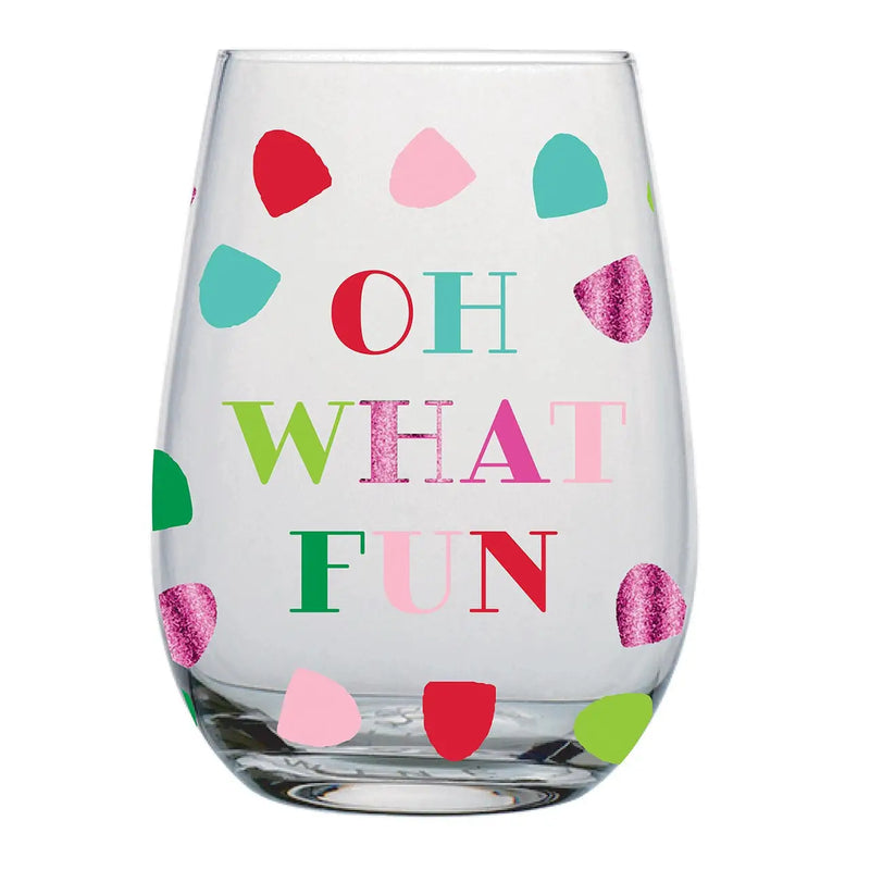Oh What Fun Stemless Wine Glass