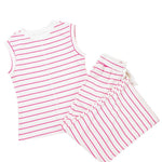 Casual Style Striped Short Sleeve Two-Piece Set | S-XL