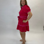 Crimson Scallop Dress