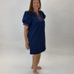 Navy and Noted Dress