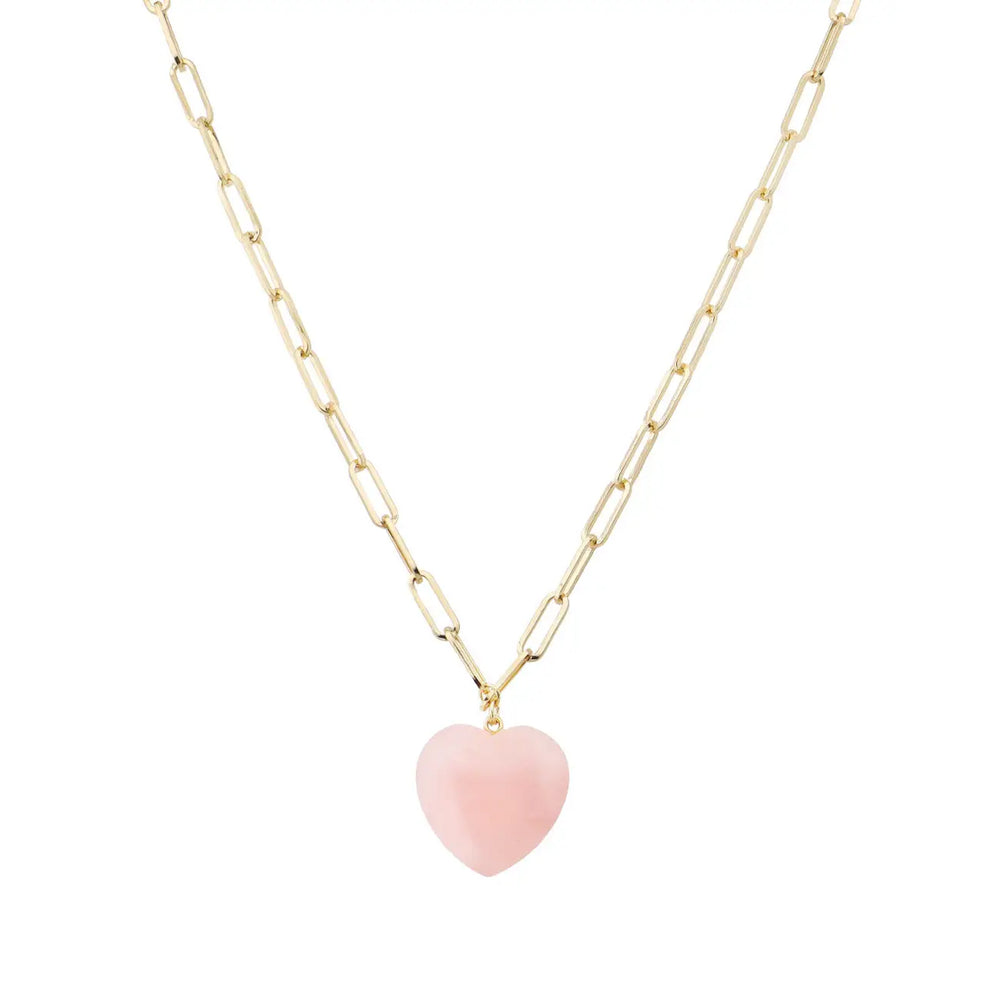 Blush Heart Paperclip Necklace