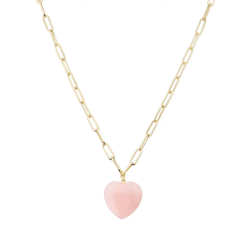 Blush Heart Paperclip Necklace