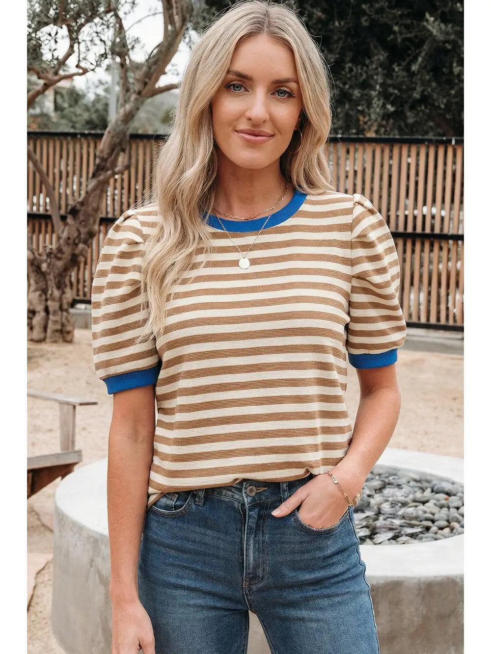 Cocoa and Cream Striped Top