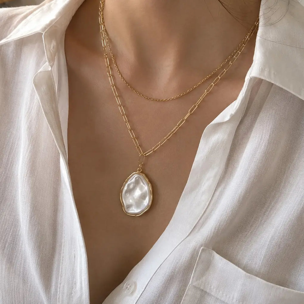 Pearl and Chain Duo Necklace