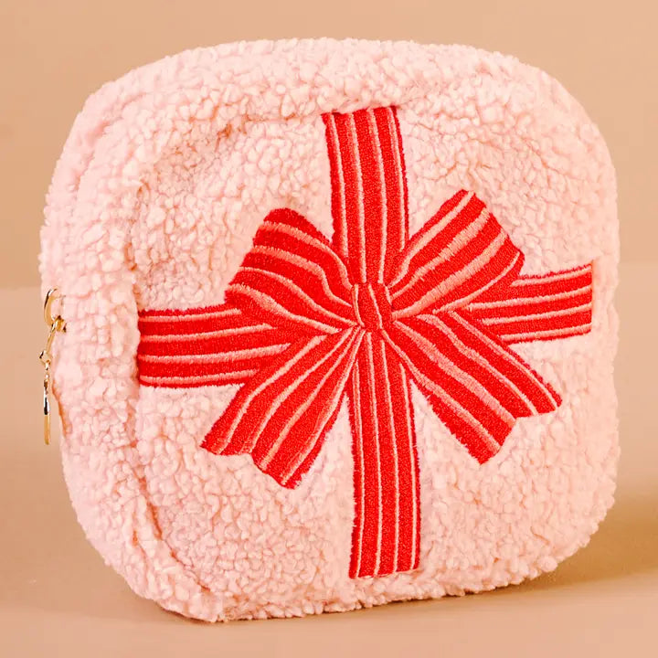 Holiday Sherpa Zipper Pouch