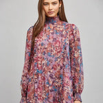 Maroon Pleated Dress