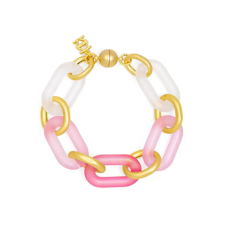 Pink Resin Link Bracelet