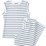 Casual Style Striped Short Sleeve Two-Piece Set | S-XL