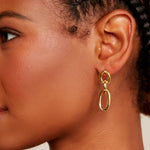 Gold Double Link Earrings